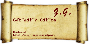 Gömör Géza névjegykártya