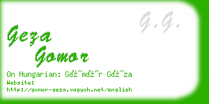 geza gomor business card